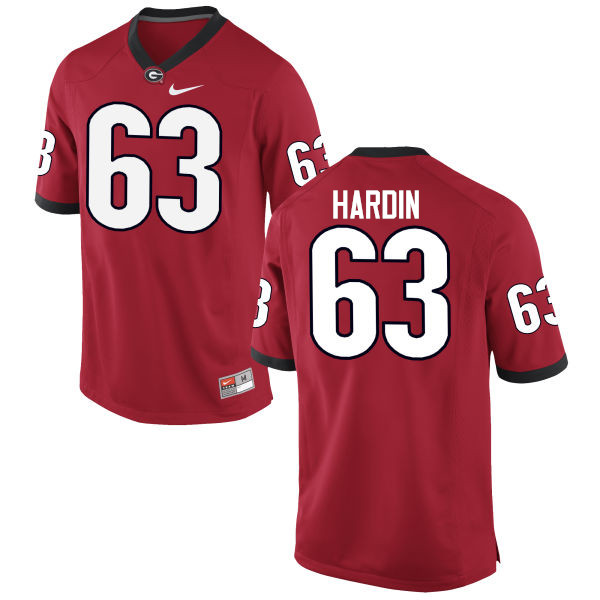 Georgia Bulldogs #63 Sage Hardin College Football Jerseys-Red